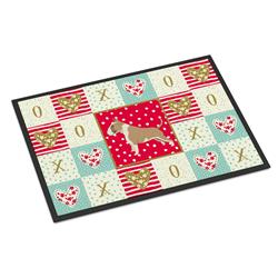 CK5918JMAT 24 x 36 in. Fawn & White Bull Terrier Love Indoor or Outdoor Mat