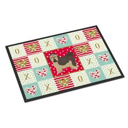 Picture of Carolines Treasures CK5888MAT 18 x 27 in. Russian Lapdog Love Indoor or Outdoor Mat