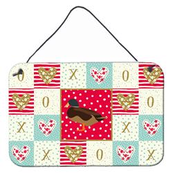 CK5294DS812 8 x 12 in. Silver Bantam Duck Love Wall or Door Hanging Prints