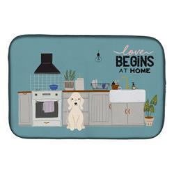 14 x 21 in. Sandy Bedlington Terrier Kitchen Scene Dish Drying Mat