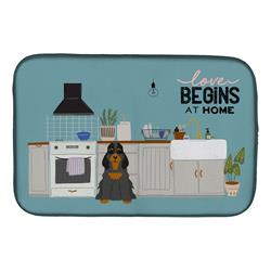 14 x 21 in. Black Tan Cocker Spaniel Kitchen Scene Dish Drying Mat