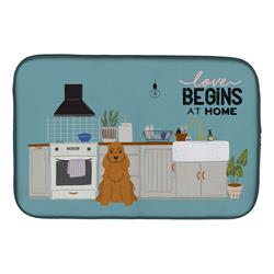 14 x 21 in. Red Cocker Spaniel Kitchen Scene Dish Drying Mat