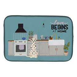 14 x 21 in. Dalmatian Kitchen Scene Dish Drying Mat