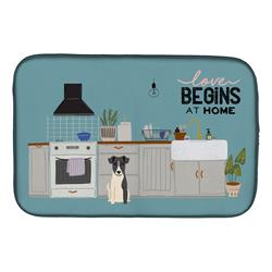 14 x 21 in. Smooth Fox Terrier Kitchen Scene Dish Drying Mat