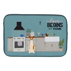 14 x 21 in. Whippet Kitchen Scene Dish Drying Mat