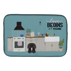 14 x 21 in. Black Pekingese Kitchen Scene Dish Drying Mat