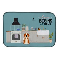 14 x 21 in. English Foxhound Kitchen Scene Dish Drying Mat