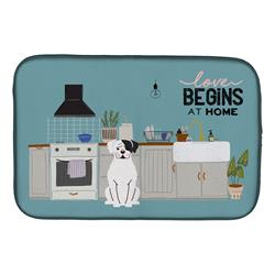 14 x 21 in. White Boxer Kitchen Scene Dish Drying Mat
