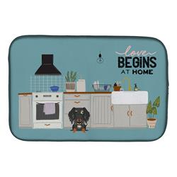 CK7832DDM 14 x 21 in. Dapple Wire Haired Dachshund Kitchen Scene Dish Drying Mat