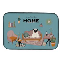 14 x 21 in. Cream Pug Sweet Home Dish Drying Mat