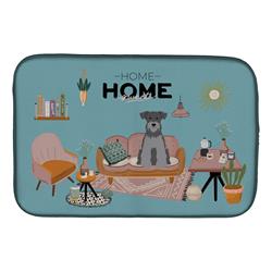 14 x 21 in. Black Silver Miniature Schnauzer Sweet Home Dish Drying Mat