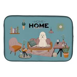 Carolines Treasures CK7915DDM 14 x 21 in. White Poodle Sweet Home Dish Drying Mat