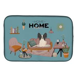14 x 21 in. Black White Papillon Sweet Home Dish Drying Mat