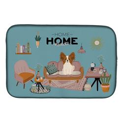 14 x 21 in. Red White Papillon Sweet Home Dish Drying Mat