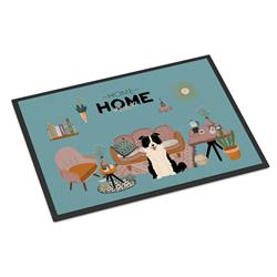 CK7963JMAT 24 x 36 in. Black White Border Collie Sweet Home Indoor or Outdoor Mat
