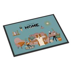 CK7964JMAT 24 x 36 in. Red White Border Collie Sweet Home Indoor or Outdoor Mat