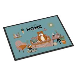 CK7965JMAT 24 x 36 in. Red White English Bulldog Sweet Home Indoor or Outdoor Mat