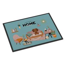 CK7975JMAT 24 x 36 in. Red Brown Dachshund Sweet Home Indoor or Outdoor Mat
