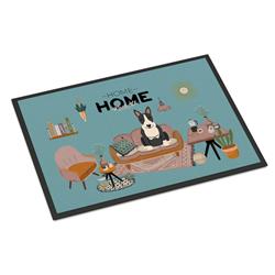 CK7978JMAT 24 x 36 in. Black White Bull Terrier Sweet Home Indoor or Outdoor Mat