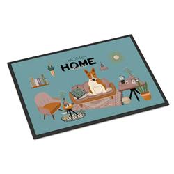 CK7980JMAT 24 x 36 in. Red White Bull Terrier Sweet Home Indoor or Outdoor Mat