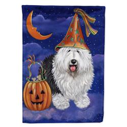 PPP3118GF 11 x 0.01 x 15 in. Old English Sheepdog Halloween Garden Flag