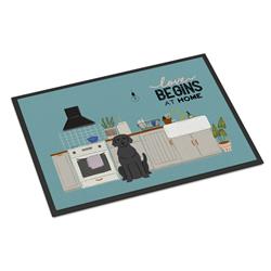 18 x 27 in. Black Labrador Kitchen Scene Indoor or Outdoor Mat