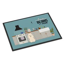 18 x 27 in. White Poodle Kitchen Scene Indoor or Outdoor Mat