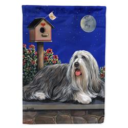 28 x 0.01 x 40 in. Bearded Collie Moon Shine Canvas House Flag