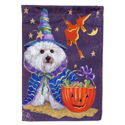 28 x 0.01 x 40 in. Bichon Frise Boo Halloween Canvas House Flag