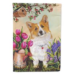 28 x 0.01 x 40 in. Corgi Sunshine Canvas House Flag