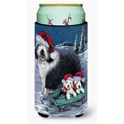 PPP3120TBC 22-24 oz Old English Sheepdog Christmas Snow Tall Boy Hugger