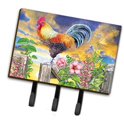 6 x 2 x 9 in. Rooster Barnyard Morning Leash or Key Holder
