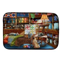 Picture of Carolines Treasures PTW2063DDM 14 x 21 in. Trouble in the Quilt Room Dish Drying Mat
