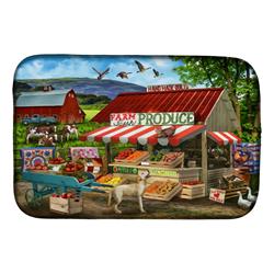 Picture of Carolines Treasures PTW2068DDM 14 x 21 in. Produce Stand Yellow Lab & Cows Dish Drying Mat