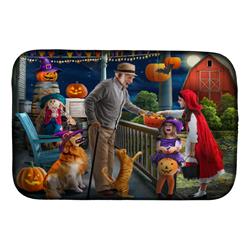 Picture of Carolines Treasures PTW2072DDM 14 x 21 in. Halloween At Grandpas Golden Retriever Dish Drying Mat