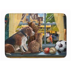 19 x 27 in. Beagle, Cats Back to School Machine Washable Memory Foam Mat