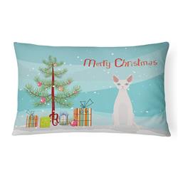 12 x 3 x 16 in. Devon Rex No.2 Cat Merry Christmas Canvas Fabric Decorative Pillow