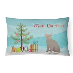 12 x 3 x 16 in. Malayan Cat Merry Christmas Canvas Fabric Decorative Pillow