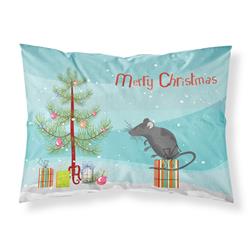 30 x 0.15 x 20.5 in. Satin Mouse Merry Christmas Fabric Standard Pillowcase