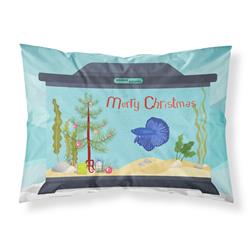 CK4507PILLOWCASE 30 x 0.15 x 20.5 in. Delta Tail Betta Fish Merry Christmas Fabric Standard Pillowcase