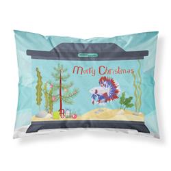 30 x 0.15 x 20.5 in. Comb Tail Betta Merry Christmas Fabric Standard Pillowcase