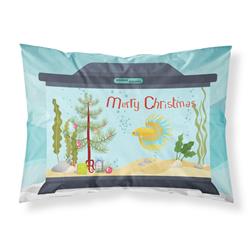 30 x 0.15 x 20.5 in. Crown Tail Betta Merry Christmas Fabric Standard Pillowcase