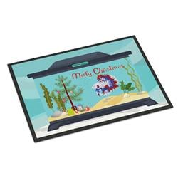 24 x 36 in. Comb Tail Betta Merry Christmas Indoor or Outdoor Mat