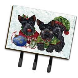 6 x 2 x 9 in. Scottish Terrier Christmas Elves Leash or Key Holder