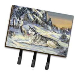 PPP3274TH68 6 x 2 x 9 in. Siberian Husky Winterscape Leash or Key Holder
