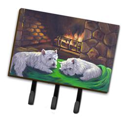 6 x 2 x 9 in. Westie A Winters Night Leash or Key Holder