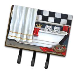 PPP3281TH68 6 x 2 x 9 in. Westie Pour Le Bain Bathtime Leash or Key Holder