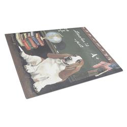 Basset Hound Teachers Pet Glass Cutting Board - Large