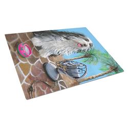 Bearded Collie Cool Summer Glass Cutting Board - Large