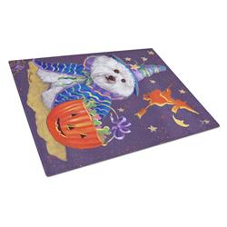 Bichon Frise Boo Halloween Glass Cutting Board - Large